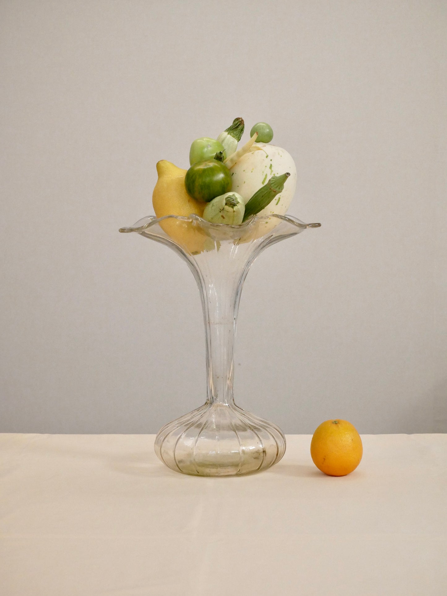 Lily Pressed Glass Vase