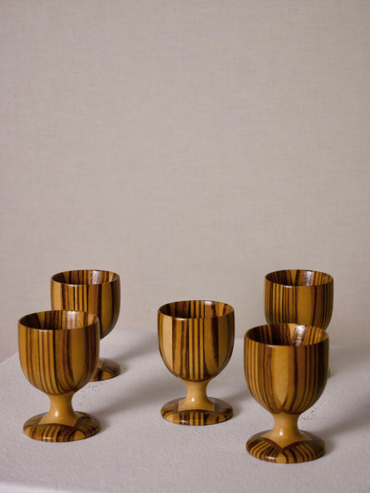 Holzeierbecher, 5er Set