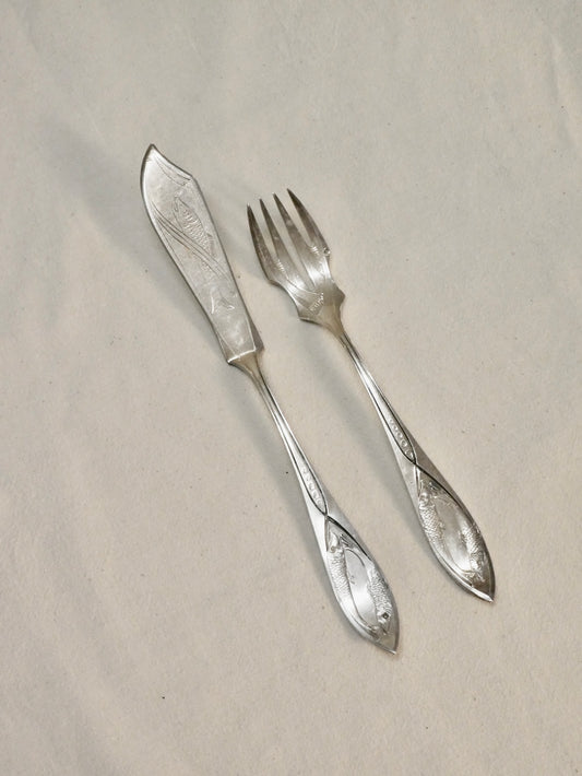 Fish cutlery set, 4 people | Art Nouveau