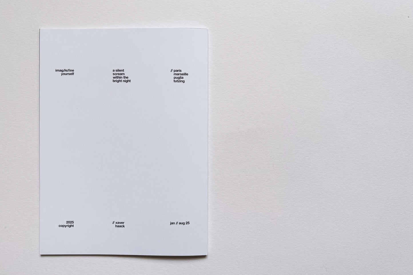 Imagine Yourself | Xaver Haack, Magazine, 2025